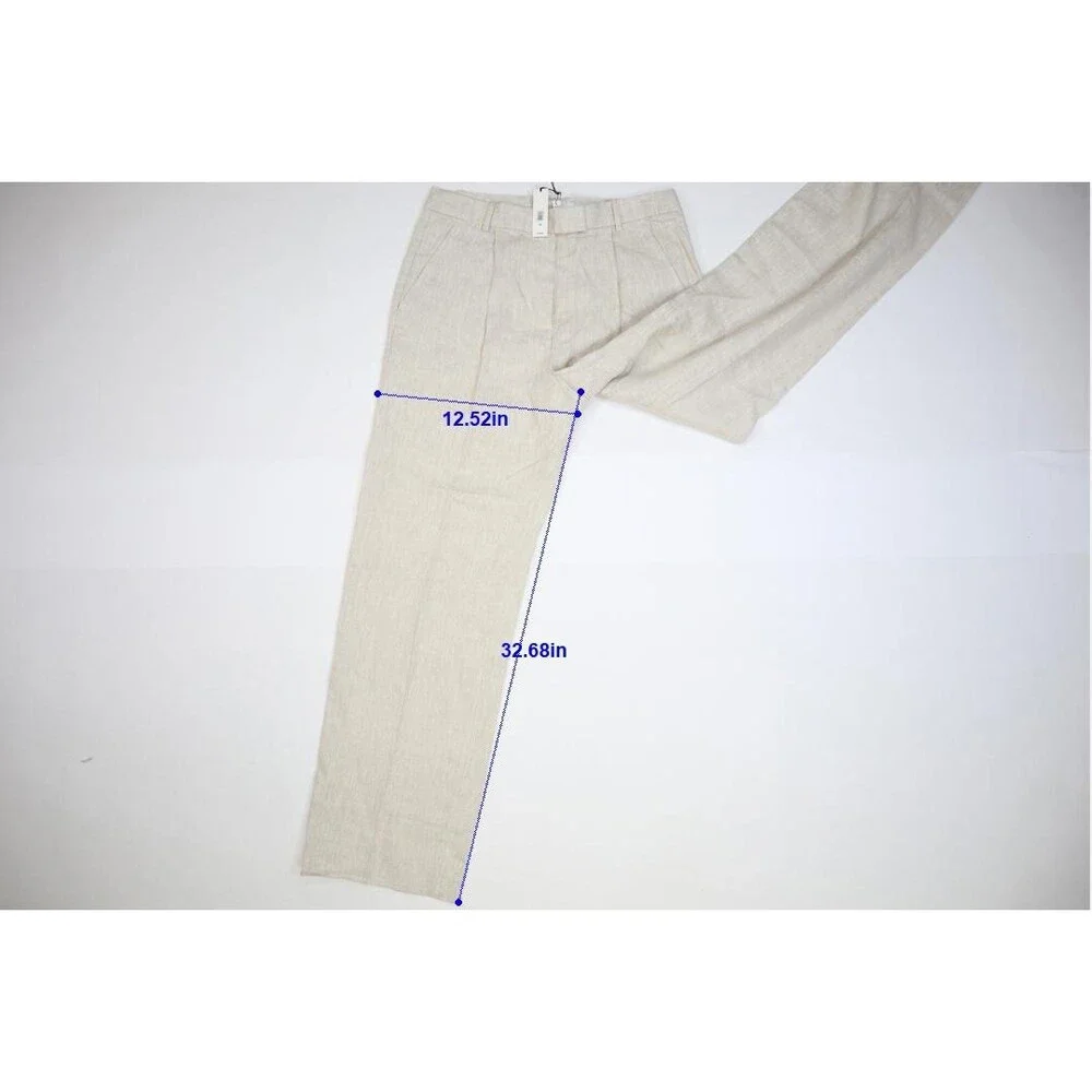 Banana Republic Lina Straight Natural Linen Dress Pant w Pockets Womens 10L